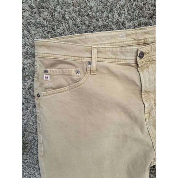 Adriano Goldschmied Pants Men 40X31.5 Everett Slim Straight Sateen Career Preppy - Picture 2 of 13